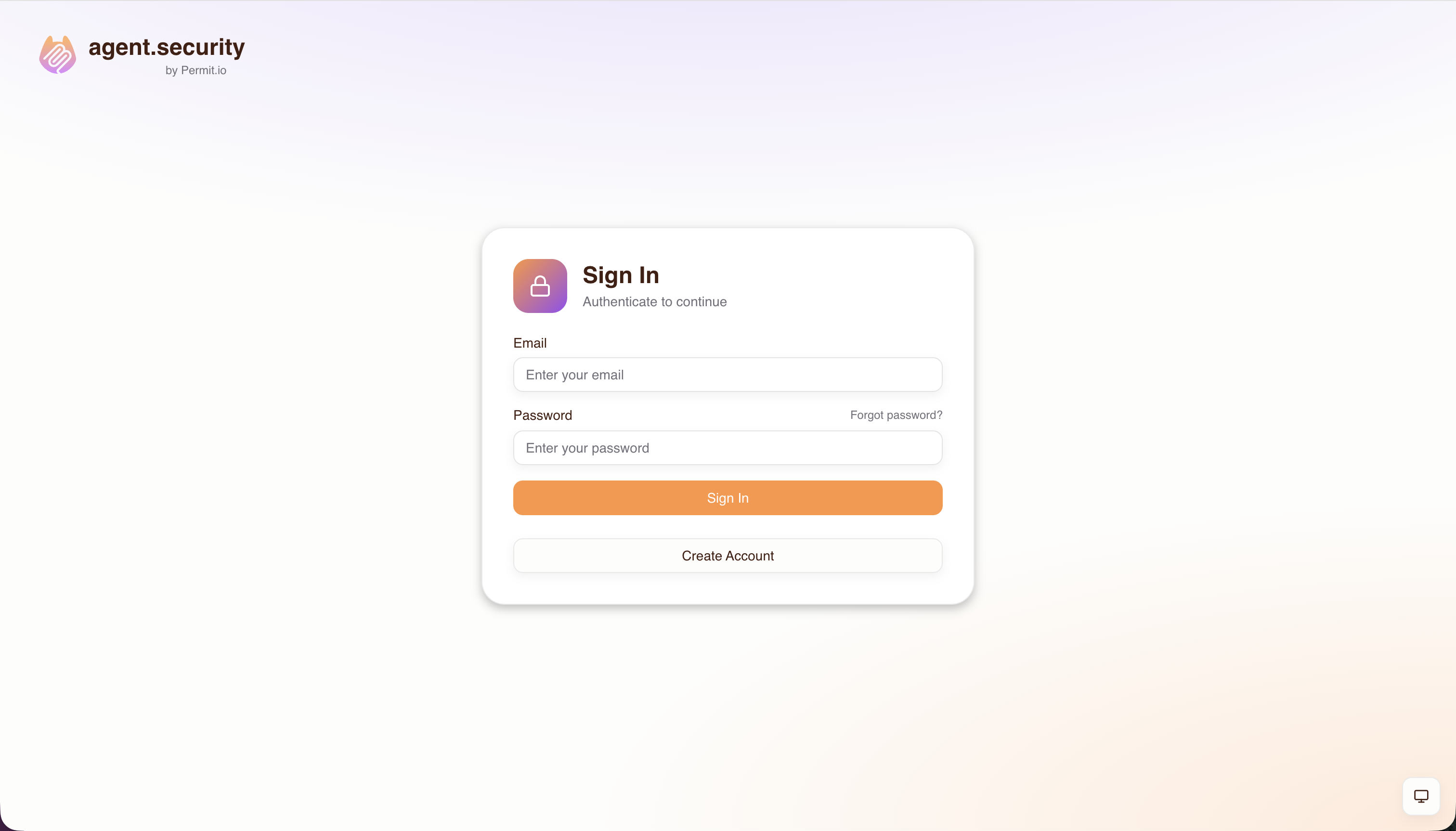 Consent flow — sign in